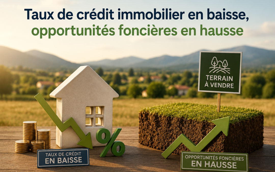 Taux de crédit immobilier en baisse, opportunités foncières en hausse